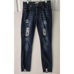 Muselooks Madison Distressed Dark Wash Denim Jeans Juniors Size 5